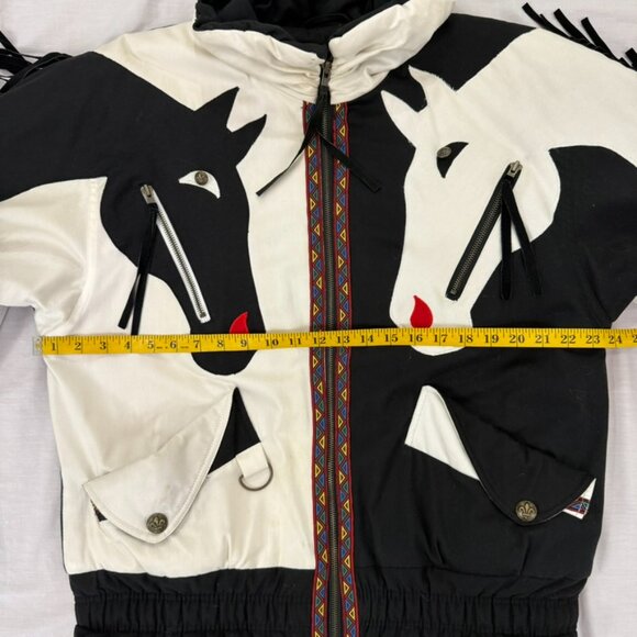 Vintage Neiman Marcus Horse Applique Western Jacket Women's Medium Southwestern - Picture 14 of 15